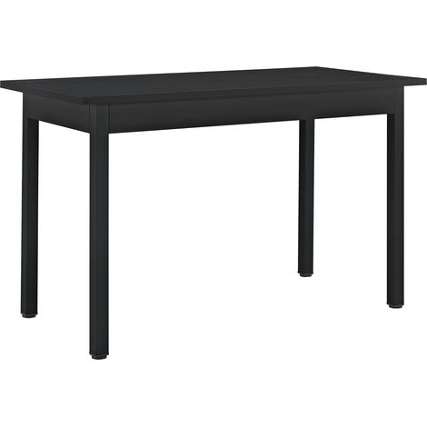 Tavolo da pranzo tavolo da pranzo tavolo da cucina scrivania MDF acciaio impiallacciato 120 x 60 x 75 cm nero 030004295