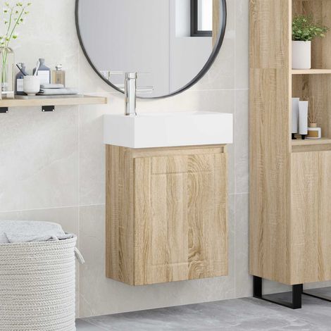 Módulo de baño con grifería Roble 45,5 x 25,5 x 84 cm