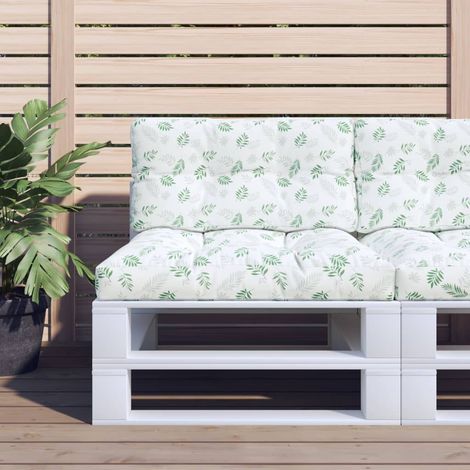 Coussins de palette lot de 2 motif de feuilles tissu (1/5)