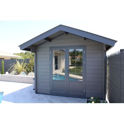 Green Outside – Abri de jardin métal 13m² – Toit traditionnel 2 pentes – Résistant aux intempéries – Durable et imputrescible – Double porte avec vitrage (1/4)