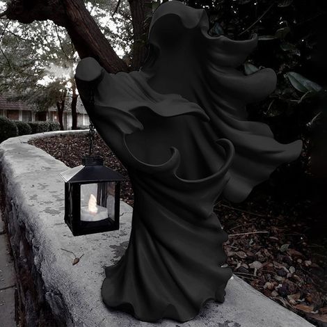 Lanterne Décorative Halloween - Sculpture Résine Sans Visage avec Lanterne Illuminée pour Intérieur Extérieur Jardin - 1 Pièce (1/5)