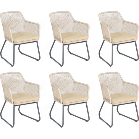 Sonnenpartner Couture 4er Set Gartensessel Gartenstuhl white-shell Alu/Polyrattan (1/5)