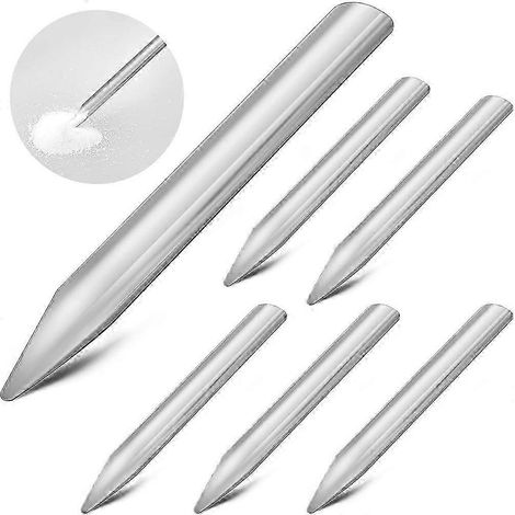 Lot de 6 cuillères métalliques incurvées de 15 cm (6 pouces) à embouts arrondis, idéales pour prélever, transférer et mélanger des pâtes. Kit de 12 outils pour la classe. (1/5)