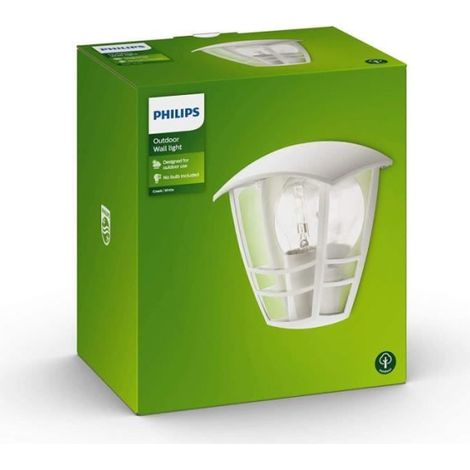 CREEK-Applique murale d'extérieur Métal H19,5cm Blanc Philips (1/3)