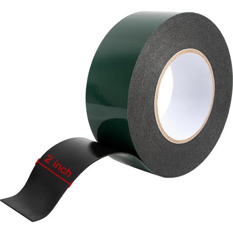 Rouleau de ruban adhésif double face en mousse étanche pour installation décoration voiture 50 mm 10 m Noir (1/4)