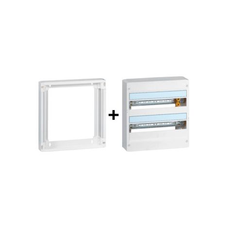 Legrand - Drivia - Coffret 2 rangu00e9es - 18 modules + Rehausse - Ref. : 401222+401272 (1/4)
