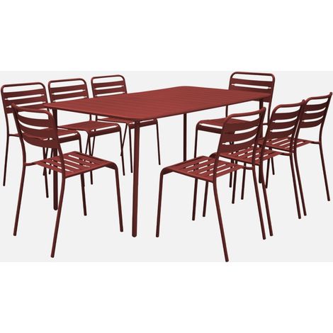 Set tavolo da giardino in acciaio con 8 sedie, 160cm (1/4)