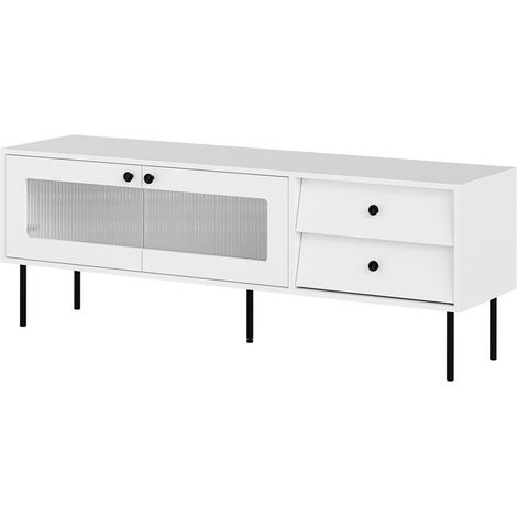 Mueble TV Feletri 102, Blanco, Número de puertas: 0, Número de cajones: 0, 150x55x39cm