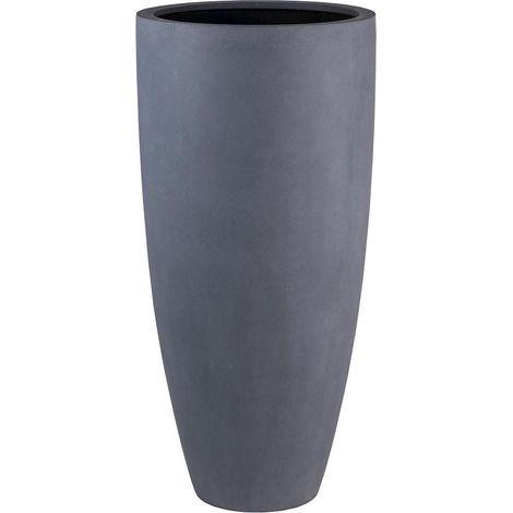 Pot de Fleurs Kentucky en Fiberstone Gris Jardinière Design Intérieur et Extérieur Léger - PANGIVO (1/4)