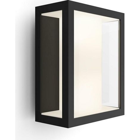 Applique murale extérieure noire – Verre métallique – IP44 – 1200 lm – Compatible Philips Hue – Hauteur 24 cm, Longueur 19 cm, Largeur 11,7 cm - 1743030p7 (1/10)
