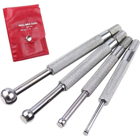 Teleskop-Lochlehren für kleine Löcher, 4 Stück, silber (1/4)