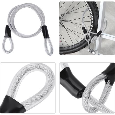 Câble de sécurité en acier durable de 120 cm de longueur, avec extrémités bouclées et scellées, diamètre 8 mm. (1/5)