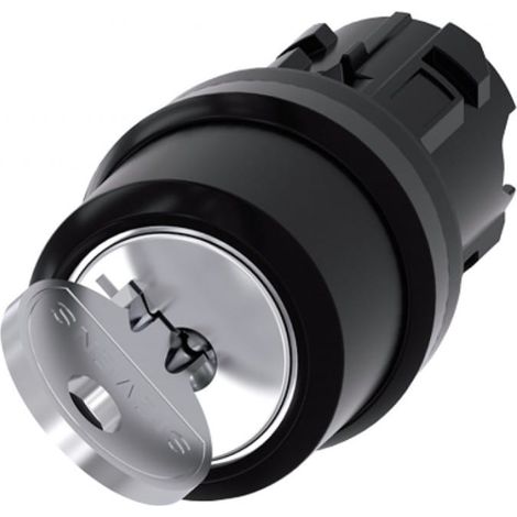 Interruptor de llave de plástico de 22 mm, 2 posiciones O-I Ronis n.° SB30, llave en posición O-I Sirius ACT 3SU1000-4BF11-0AA0