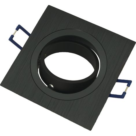 Spot de plafond mobile, noir brossé, GU10, carré, ID-1025 Idealed (1/3)