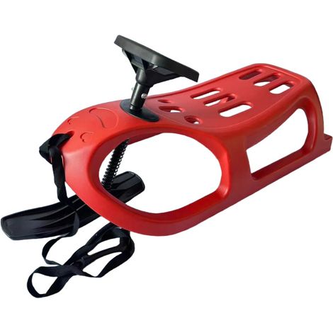 Aga Kinder Schlitten DS499 Rot, Hochwertige Kinderschlitten mit Lenkung, stabile und schöne Schlitten aus Kunststoff mit Zugseil