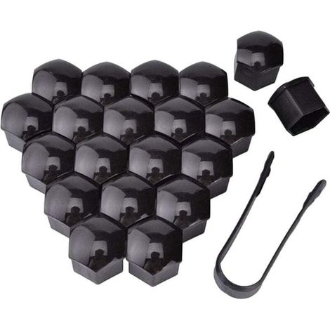 Lot de 20 cache-écrous de roue, 19 mm/0,75", protection extérieure pour vis de moyeu de voiture, capuchon antivol avec outil de démontage, décoration universelle de remplacement anti-poussière (1/4)