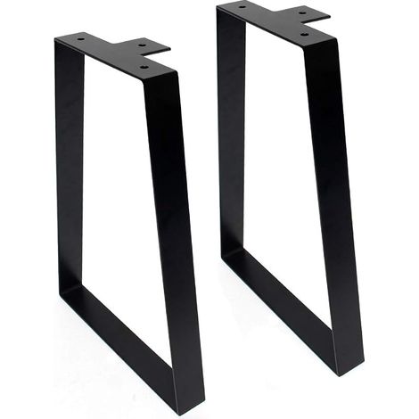 Pieds de Table trapézoïdaux Noirs de pour Meubles en métal, matériau en Fer Robuste et Design Moderne Industriel pour Table Basse, Bureau Moderne, Table de Chevet, Banc (40cm) (1/5)