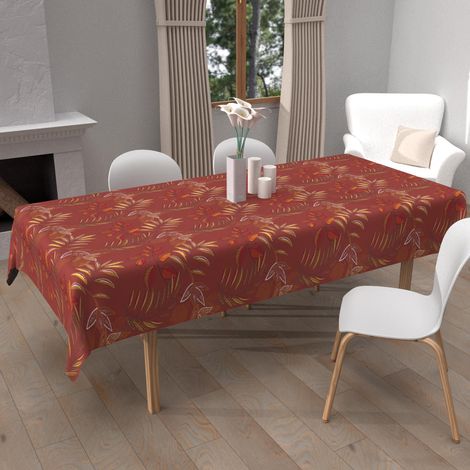 Nappe imprimée anti-tâches rectangle 140x300 cm FLORES, par Soleil d'Ocre (1/3)