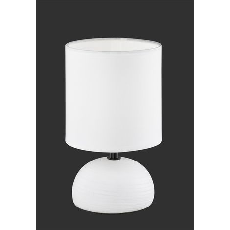 Lámpara de mesa Luci – Base de cerámica blanca – Pantalla de tela – Trio Lighting – Iluminación interior (1/2)