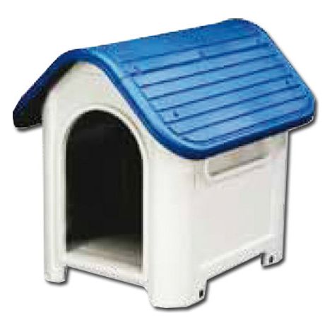 CASETA PERRO RESINA AZUL/BLANCA 75X59.2X66=XDB-403