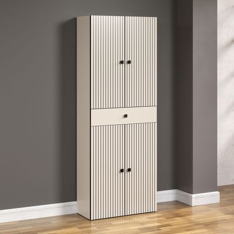 Meuble de salle de bain 1 tiroir 70x31x186 cm gris perle - FRUTZ