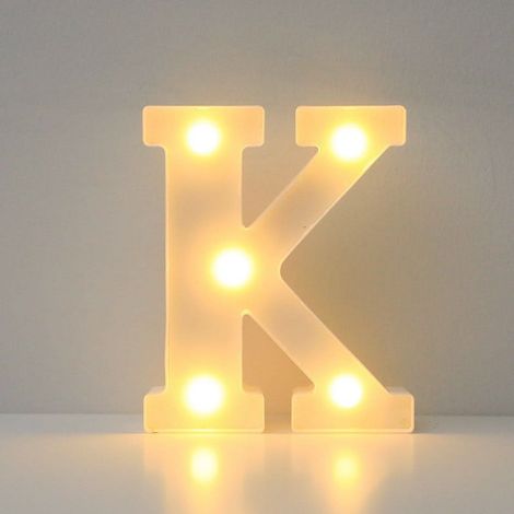 Lettre Lumineuse LED - Décoration Personnalisable pour Fêtes - Intérieur Extérieur - Lettre K - Alimentation sur Piles