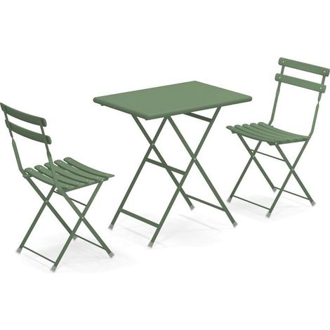 EMU Arc En Ciel Set 2 Sedie Pieghevoli 1 Tavolo Pieghevole Verde Militare Ral 6003 (17)