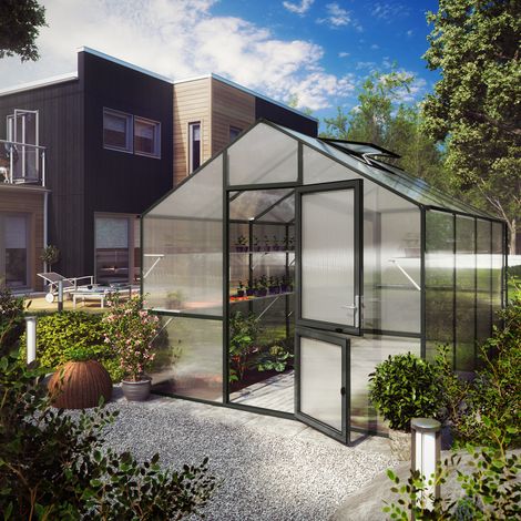 KGT Gewächshaus "Lilie IV" 12,75 m², anthrazit-grau (1/5)