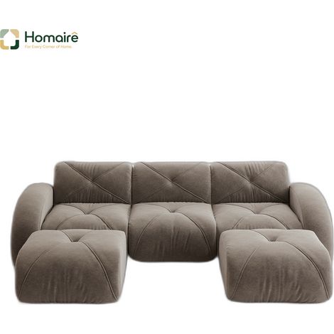 Pouf en chenille taupe 281 x 171 x 76 cm HOMAIRE (1/5)