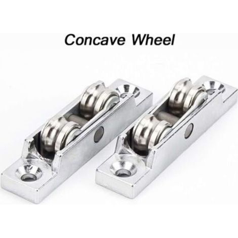 Poulies coulissantes en zinc – Lot de 4 – Pour portes et fenêtres – Réglage angle de roue – Capacité 45 kg – Accessoires mobilier