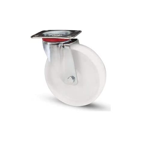 AVO - SUPPORTO PIASTRA GIREVOLE CON FOROPASSANTE E RUOTA IN NYLON DIAM.80X30 ART. 118BIS