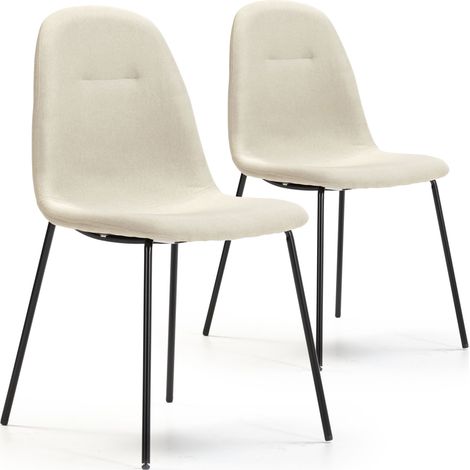 2er Set Brenda gepolsterte Esszimmerstühle beige, SGS zertifiziert, 44 x 54 x 85 cm