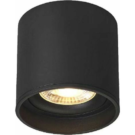 Plafonnier LED en saillie, spots orientables, LED interchangeables incluses, 5 W, blanc chaud 3000 K, Ø65 x 70 mm, BR-Vie (noir) [Classe énergétique F] (1/5)
