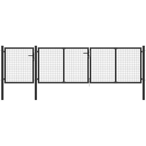 Gartentor aus Stahl 400 x 100 cm Anthrazit