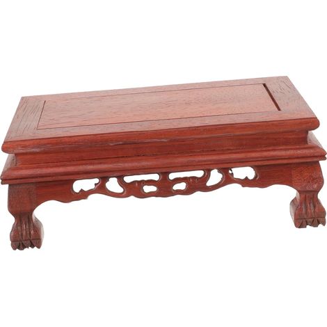 Présentoir à Statue en Bois Vintage, Socle Rectangulaire pour Objets (1/5)