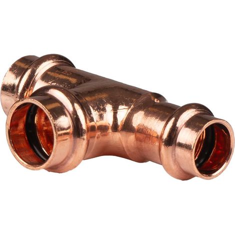 Kupfer Pressfitting T-Stück reduziert 18 x 18 x 15 mm V+M-Kontur DVGW