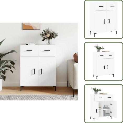 Sideboard Weiß 69,5x34x90 cm Holzwerkstoff - Schreibtisch - Wohnzimmermöbel - Sideboard - Regal - Aufbewahrung