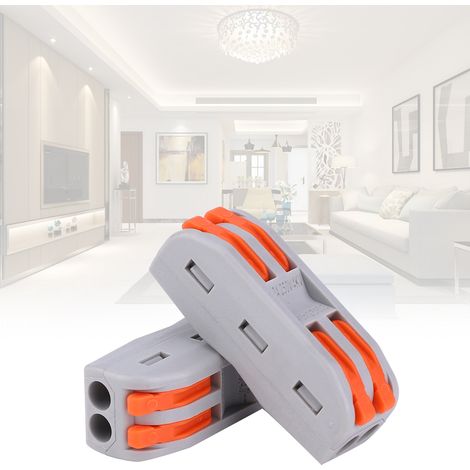 28 connecteurs de câblage, conducteurs à 2 positions, compacts, en nylon ignifugé orange, calibre 11-28 AWG, PCT-2-2 (1/5)
