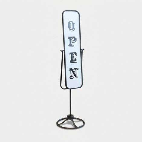 Panneau enseigne vintage en acier Open/Closed Lazare (1/5)