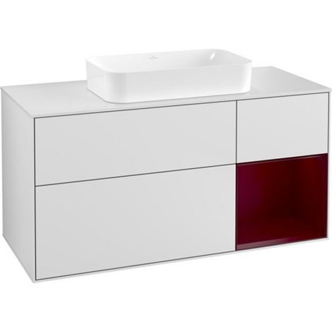 V&B Waschtischunterschrank Wandbeleuchtung Finion 120cm, Pl wh. m, Reg re Peo, wh. m Lac (1/2)