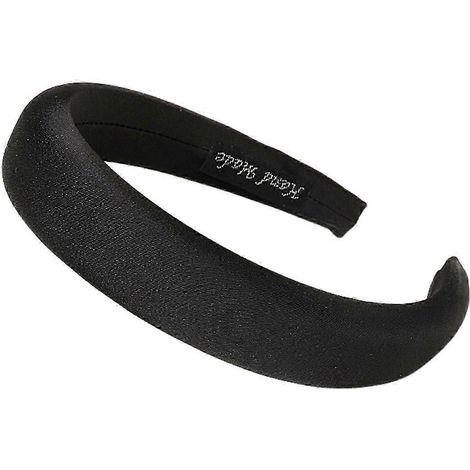 Hochwertiges Design, einfarbiges, breites Haarband, weiches Schwammhaarband, vielseitig einsetzbar-Black (1/5)