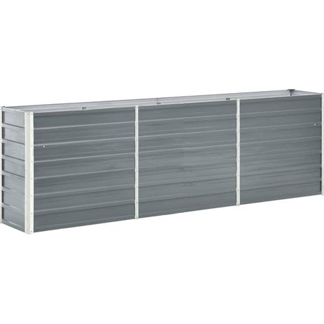 Maison Exclusive - Hochbeet Verzinkter Stahl 240x40x77 cm Grau (1/5)