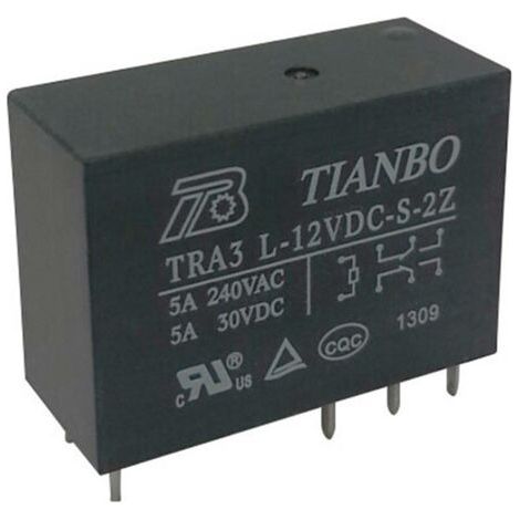 Tianbo Electronics TRA3 L-24VDC-S-2Z Relais pour circuits imprimés 24 V/DC 8 A 2 inverseurs (RT) 1 pc(s) Y883701 (1/3)