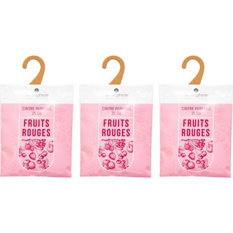 Lot de 3 Cintres Parfumés "Accro" 14cm Fruits Rouges