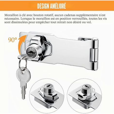 Door Lock Right Angle Lock Door Latch Cabinet Drawer Lock Closet Lock Cabinet Padlock Hasp Mailbox Lock 3 Inch (1/3)