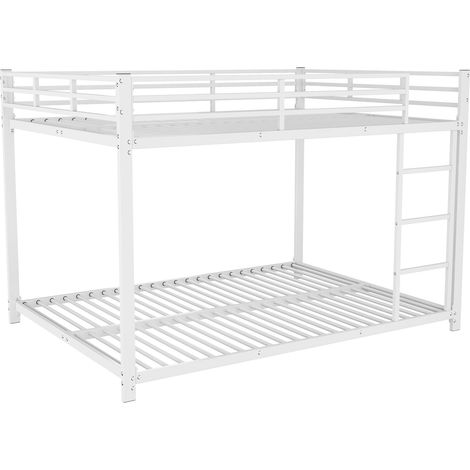 Lit superposé 140200 pour enfants, lit en fer, lit superposé en fer, forme classique, blanc (1/5)