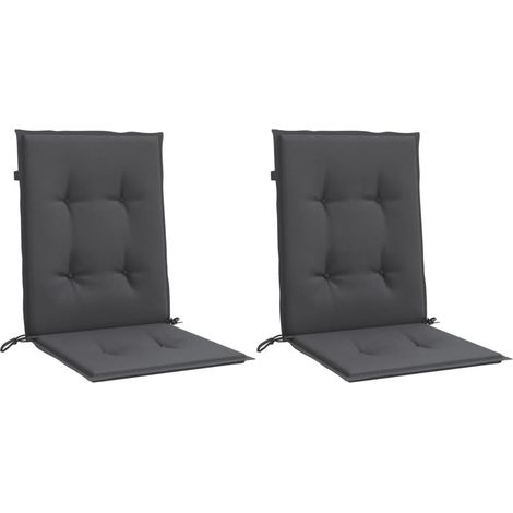 vidaXL Cuscini Sedia Schiena Bassa 2 pz Antracite Mélange 100x50x4 cm