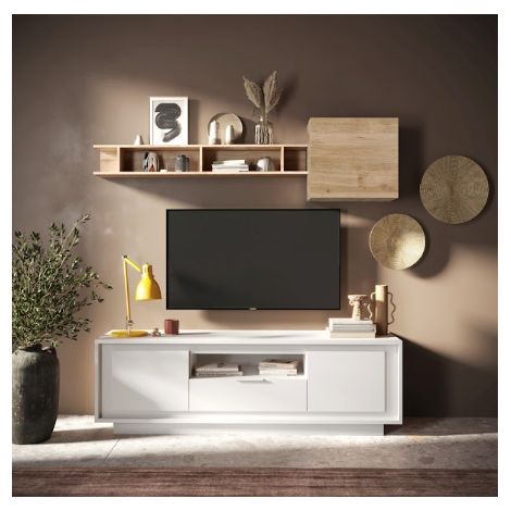 Meuble TV SKY – Blanc mat laqué (1/2)