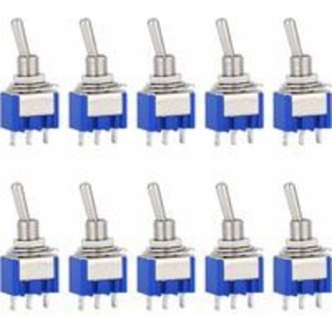 10 pezzi AC 125V 6A Mini interruttore a bilanciere a 3 pin a 2 posizioni per Arduino Auto Camion Barca Veicolo Interruttore -Crezuo