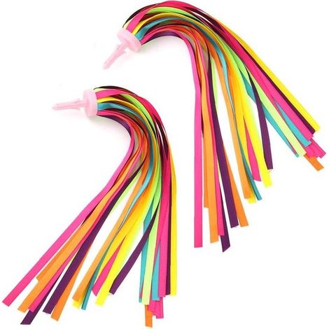 Allecta，Guirnaldas de colores para bicicletas infantiles，Puños de bicicleta con borlas (1/5)